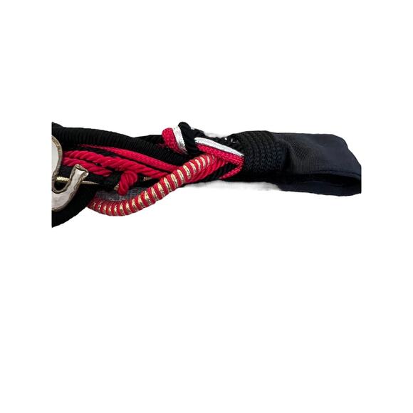 Vintage 80s Braided Belt Black Red Metallic Gold Satin Rope Adjustable Elephant main image 5